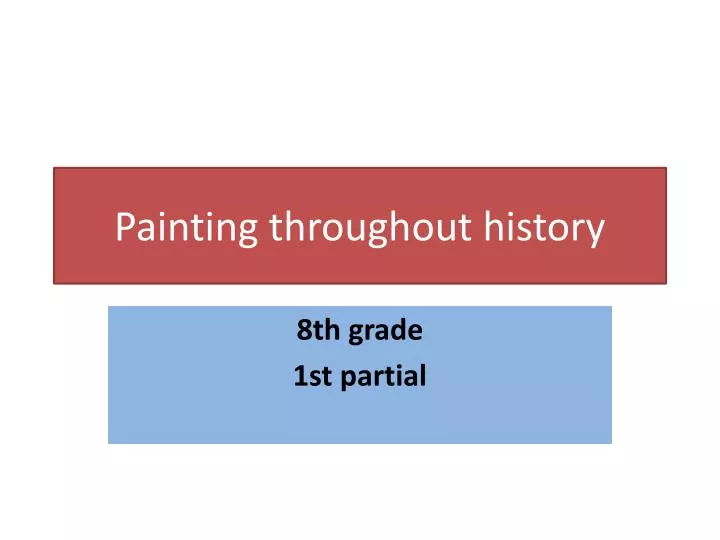 painting throughout history