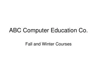 ABC Computer Education Co.