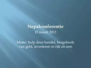Nepalconferentie 23 maart 2013