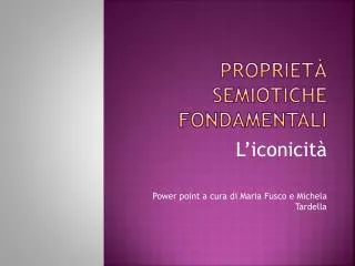 propriet semiotiche fondamentali
