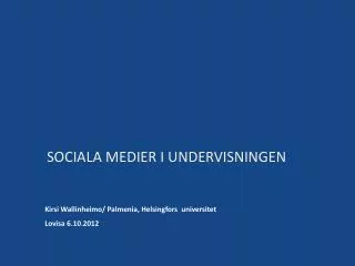 Sociala medier i undervisningen