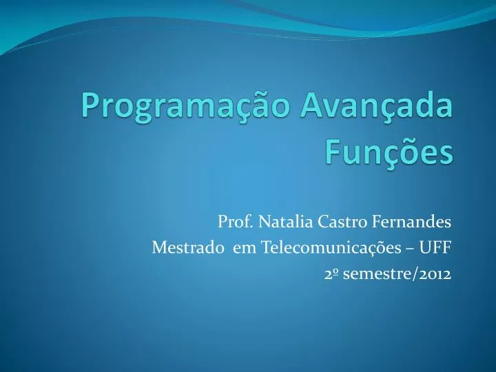 programa o avan ada fun es