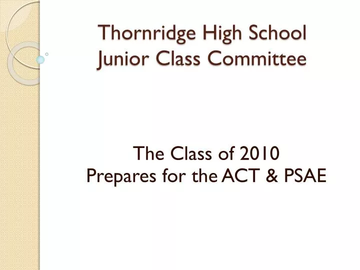 thornridge high school junior class committee