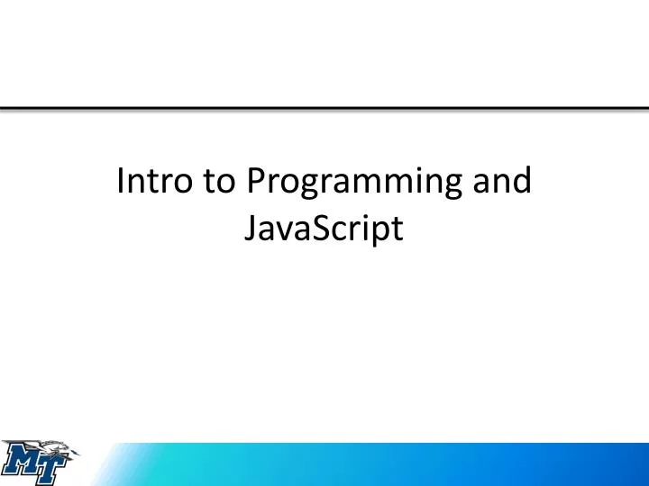 intro to programming and javascript