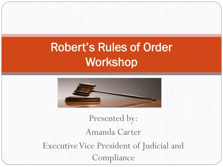 robert s rules of order workshop