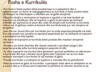 fusha e kurrikul s