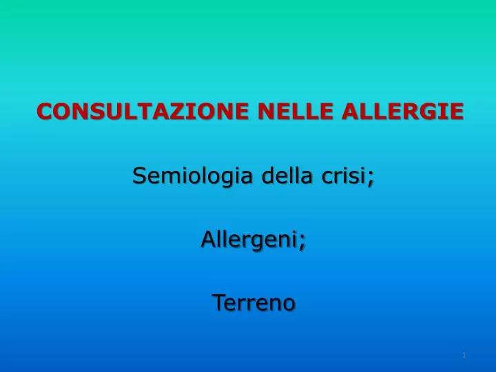 consultazione nelle allergie