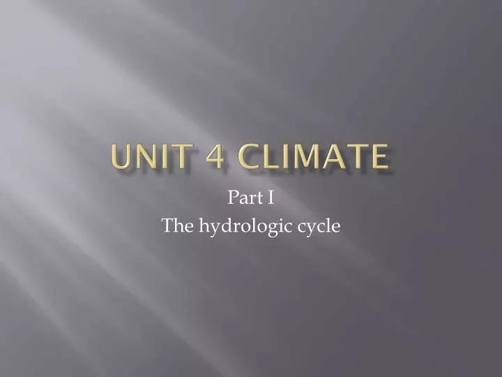 unit 4 climate