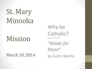 St. Mary Minooka Mission March 18, 2014
