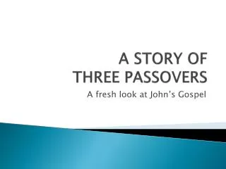 a story of three passovers