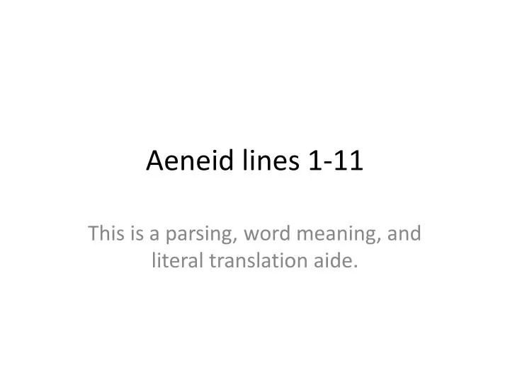 aeneid lines 1 11