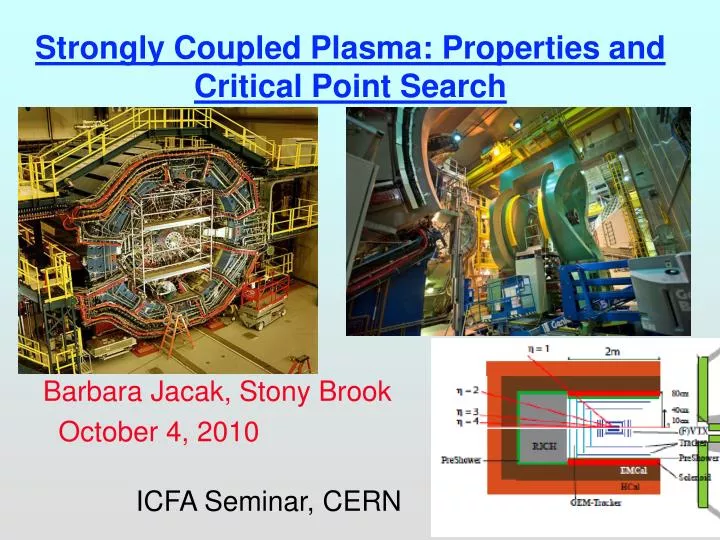 strongly coupled plasma properties and critical point search