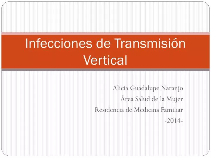 infecciones de transmisi n vertical