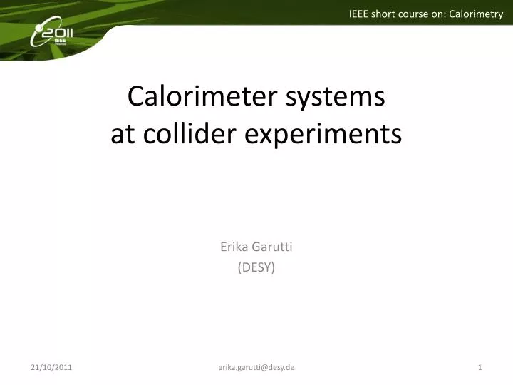 calorimeter systems at collider experiments
