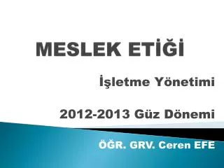 meslek et