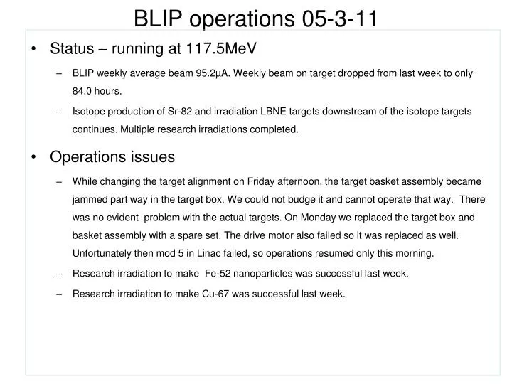 blip operations 05 3 11