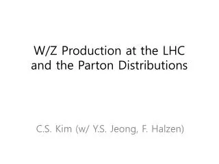W/Z Production at the LHC and the Parton Distributions