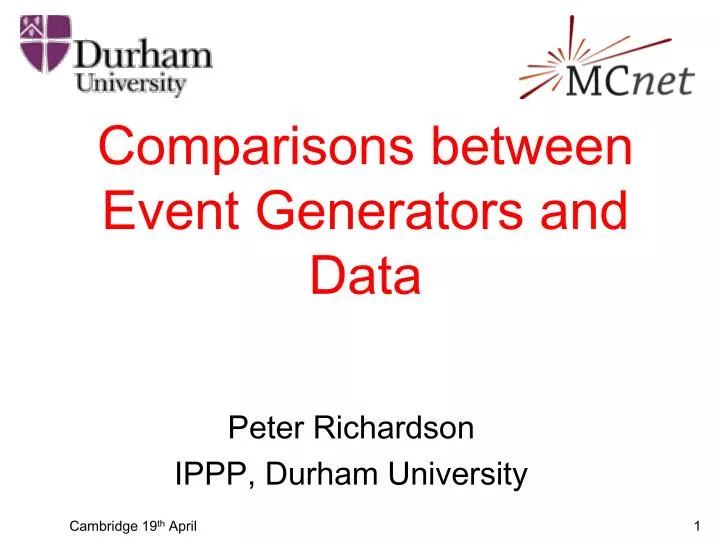 comparisons between event generators and data