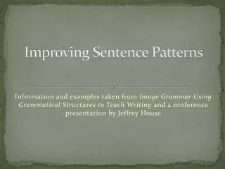 Improving Sentence Patterns