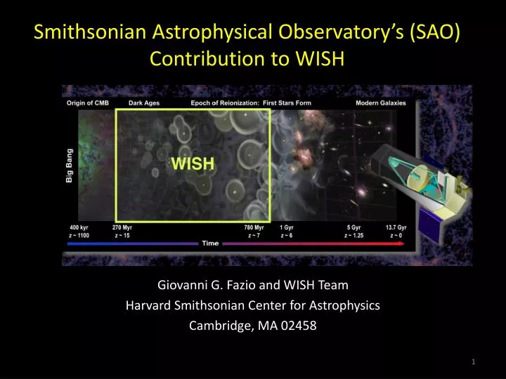 smithsonian astrophysical observatory s sao contribution to wish
