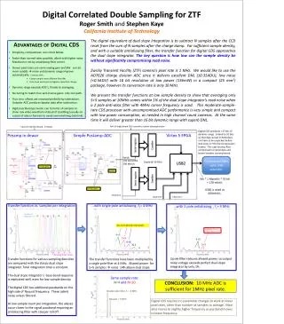 Digital Correlated Double Sampling for ZTF Roger Smith and Stephen Kaye