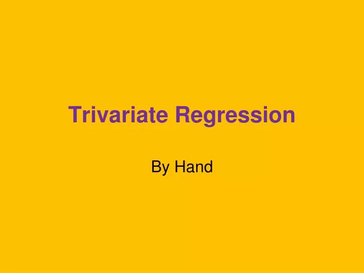 trivariate regression