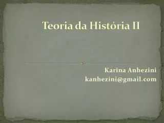 teoria da hist ria ii