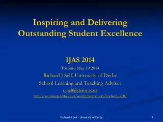 Inspiring and Delivering Outstanding Student Excellence