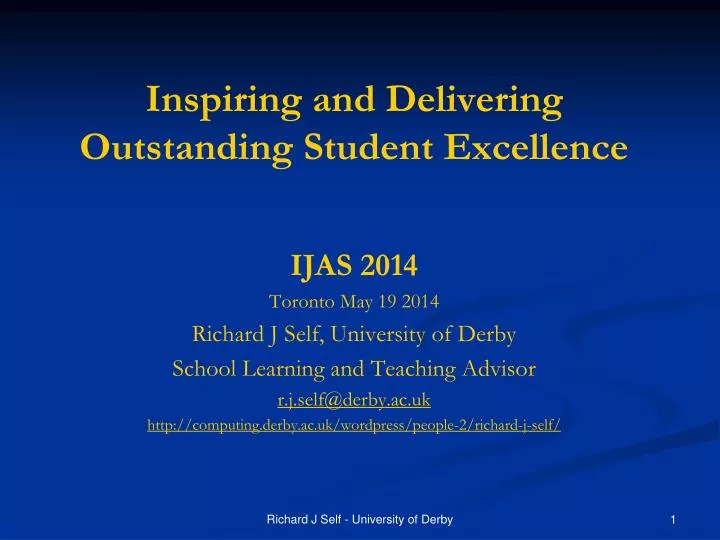 inspiring and delivering outstanding student excellence