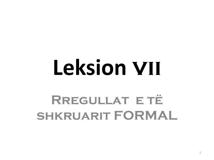 leksion vii