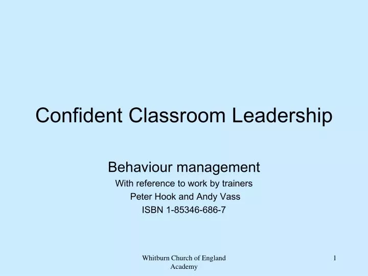 confident classroom leadership
