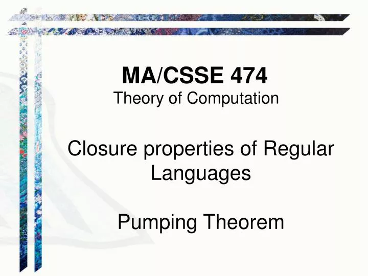 ma csse 474