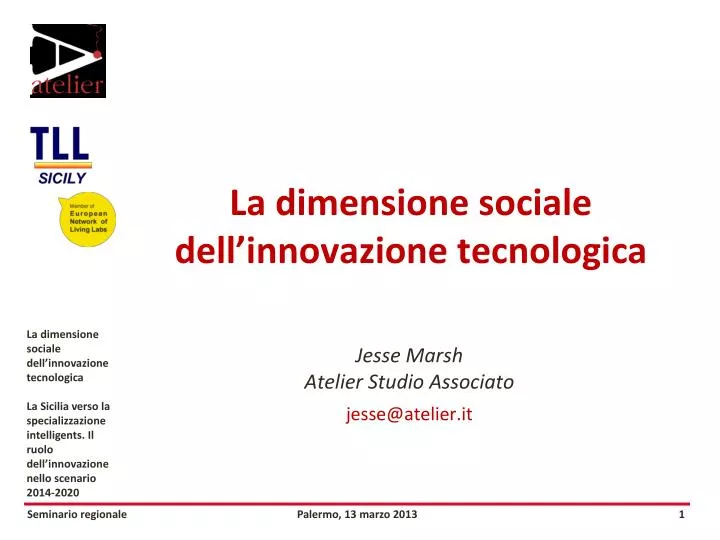 la dimensione sociale dell innovazione tecnologica