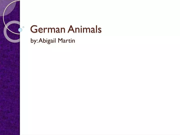 german animals