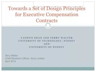 Towards a Set of Design Principles for Executive Compensation Contracts