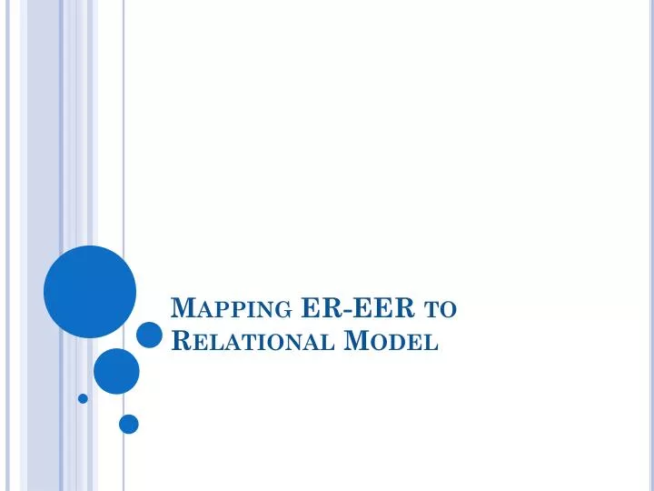mapping er eer to relational model