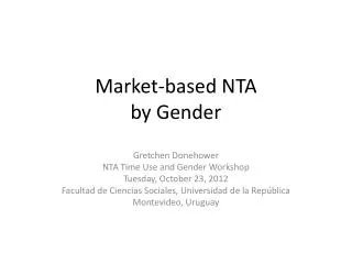 Market-based NTA by Gender