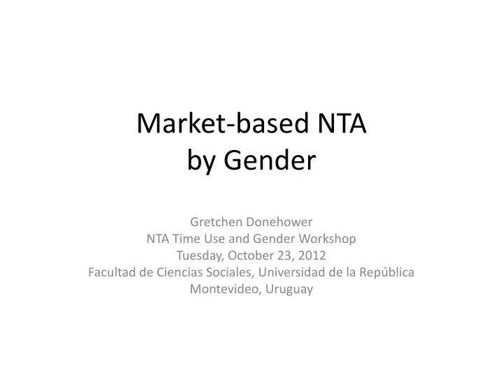 market based nta by gender