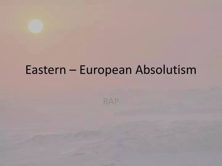 eastern european absolutism