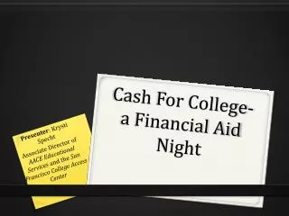 Cash For College- a Financial Aid Night