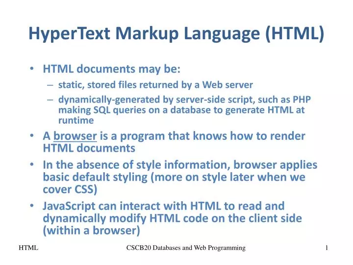 hypertext markup language html