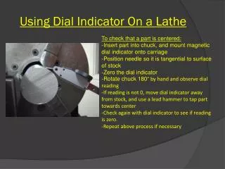 Using Dial Indicator On a Lathe