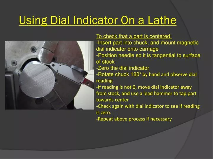 using dial indicator on a lathe