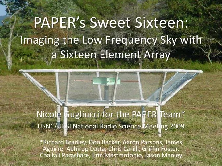 paper s sweet sixteen imaging the low frequency sky with a sixteen element array