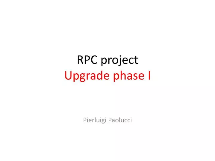rpc project upgrade phase i