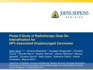 Phase II Study of Radiotherapy Dose De-Intensification for HPV-Associated Oropharyngeal Carcinoma