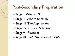 Post-Secondary Preparation