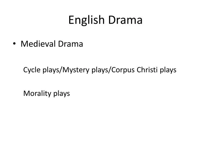 english drama