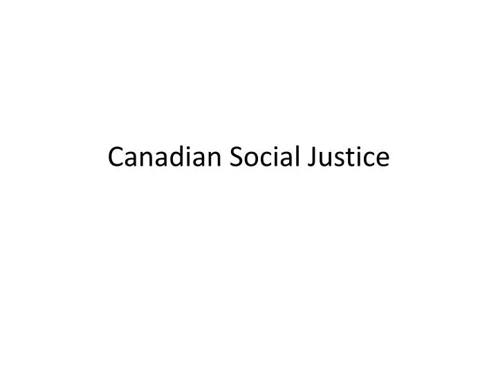 canadian social justice