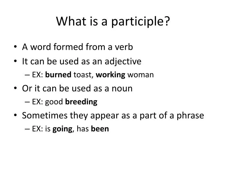 what is a participle